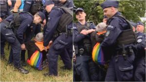„Babcia Kasia” awanturowała się policją. Została wyniesiona przez funkcjonariuszy
