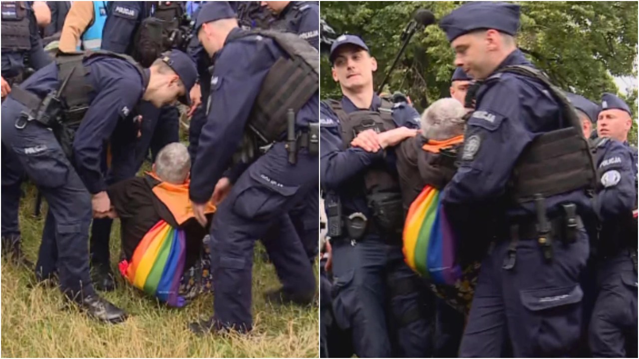 "Babcia Kasia" zatrzymana przez policję fot. screen Polsat News